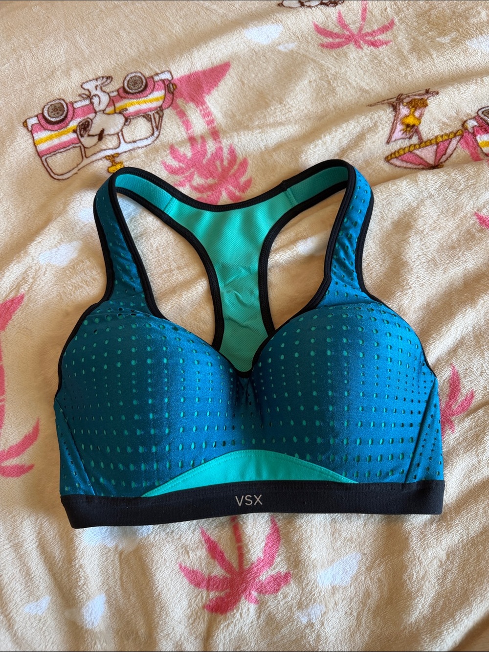 ✨ Victoria’s Secret Sport VSX Teal Aqua Sports Bra Workout Athletic 32C ✨ - Picture 2 of 14